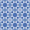 Gorgeous seamless pattern from dark blue and white Moroccan, Portuguese tiles, Azulejo, ornaments. Can be used for
