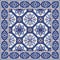 Gorgeous seamless pattern from tiles and border. Moroccan, Portuguese, Azulejo ornaments.