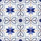 Gorgeous seamless pattern white Turkish, Moroccan, Portuguese tiles, Azulejo, Arabic ornament. Islamic art.