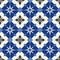 Gorgeous seamless pattern white Turkish, Moroccan, Portuguese tiles, Azulejo, ornament.