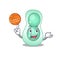 Gorgeous serratia marcescens mascot design style with basketball