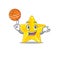 Gorgeous shiny star mascot design style with basketball