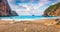 Gorgeous spring view of Gyali beach. Panoramic morning seascape of Ionian Sea. Fantastic outdoor scene of Corfu island, Greece,