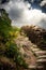 Gorgeous stairway to heaven or stone steps in the Lake District National Park in Cumbria