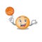 Gorgeous staphylocuccus aureus mascot design style with basketball