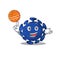 Gorgeous streptococcus mascot design style with basketball