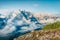 Gorgeous summer view of Gruppo Del Cristallo mountain range in Tre Cime Di Lavaredo national park. Stunning morning scene of