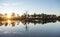 Gorgeous sunrise on a bog lake