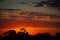 Gorgeous sunset with brilliant clouds on the orange sky