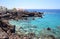 Gorgeous turquoise rocky bay in Playa de San Juan on Tenerife