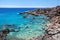 Gorgeous turquoise rocky bay in Playa de San Juan on Tenerife