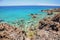 Gorgeous turquoise rocky bay in Playa de San Juan on Tenerife