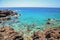 Gorgeous turquoise rocky bay in Playa de San Juan on Tenerife