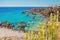 Gorgeous turquoise rocky bay in Playa de San Juan on Tenerife