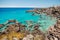 Gorgeous turquoise rocky bay in Playa de San Juan on Tenerife