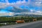 Gorgeous view of Kyrgyzstan mountains from the road