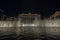 Gorgeous view of night fountains of Bellagio hotel on Strip. Las Vegas, Nevada,