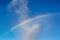 Gorgeous view of rainbow on blue sky. Beautiful nature backgrounds