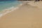 Gorgeous view of sandy Eagle Beach of Atlantic Ocean on island of Aruba.