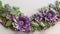 Gorgeous wedding frame with intricate green and purple flower ornamentation