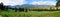 Gorgeous wide panoramic view of the rocky mountains national park high alpine scenery, Colorado