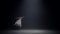 Gorgeous woman soaring in ballet dress on stage. Ballerina dancing indoors.