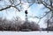 Gorges de Franchard under snow in Fontainebleau forest