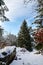 Gorges de Franchard under snow in Fontainebleau forest