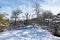 Gorges de Franchard under snow in Fontainebleau forest