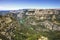 Gorges du Verdon canyon and river aerial view. Alps, Provence, F