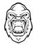 Gorilla Angry Face Black And White Illustration