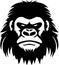 Gorilla - black and white isolated icon - vector illustration