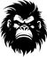 Gorilla - black and white vector illustration