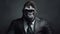 Gorilla In Business Suit: A Stylized Portraiture