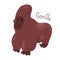 Gorilla . Child fun pattern icon.