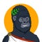 Gorilla in the costume of Julius Caesar NFT concept