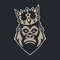 Gorilla in Crown Mascot Vector Icon