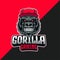 Gorilla gaming esport logo. template design for esport team