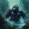 Gorilla Hd Wallpaper: Jungle Waterfall Jungle Beast