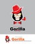gorilla head. gorilla logo. stylish gorilla. gorilla with the ha