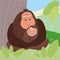 Gorilla and her Baby Funny Kid Graphic Illustration