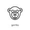 Gorilla icon. Trendy modern flat linear vector Gorilla icon on w
