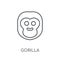 Gorilla linear icon. Modern outline Gorilla logo concept on whit