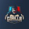 Gorilla mascot gaming esports logo design illustration