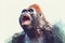 Gorilla monkey ape Low poly animal style illustration generative ai