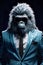 Gorilla monkey in a suit business concept, where the wild meets the corporate world.