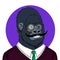 Gorilla with a monocle in a suit NFT concept