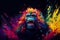 Gorilla portrait. Abstract painting art. Brush strokes