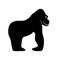 Gorilla silhouette black.vector illustration,profile view