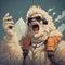Gorilla With Sunglasses Walking Up Hill - Detailed Science Fiction Illustration